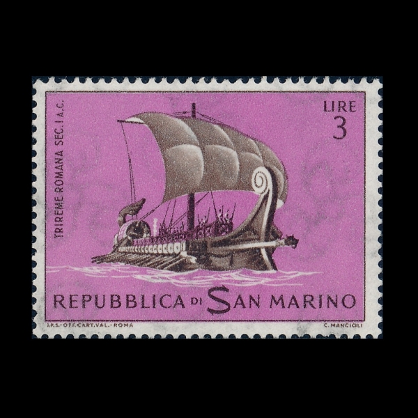 SAN MARINO(�긶����)-#542-3 I-ROMAN GALLEY(������)-1963.1.10��