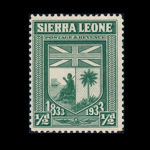 SIERRA LEONE(�ÿ��󸮿�)-#153-1/2p-ARMS OF SIERRA LEONE(�ÿ��󸮿��� ����)-1933.10.2��