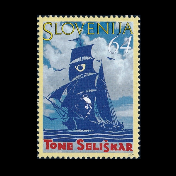 SLOVENIA(���κ��Ͼ�)-#386-64t-TONE SELISKAR AND SHIP(\"���\" ������ī��, ����)-2000.1.20��