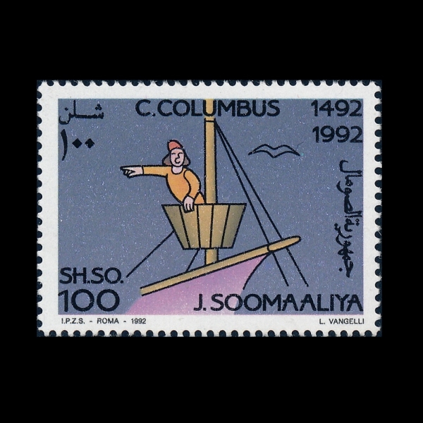 SOMALIA(�Ҹ�����)-#633-100sh-DISCOVERY OF AMERICA, 500TH ANNIV.(�̴�� �߰� 500�ֳ�)-1992��