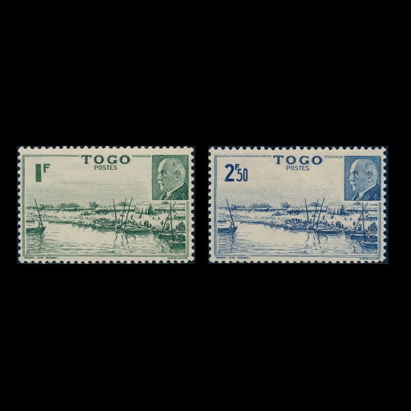 TOGO(���)-#296~7(2��)-MONO RIVER BANK AND MARSHAL PETAIN(��� ��, ���� ����)-1942��