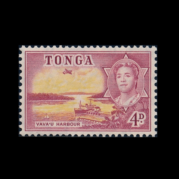 TONGA(�밡)-#105-4p-VAVAU HARBOR(�ٹٿ� �ױ�)-1953.7.1��
