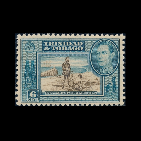 TRINIDAD & TOBAGO(Ʈ���ϴٵ� ��ٰ�)-#55-6c-DISCOVERY OF LAKE ASPHALT(��ġ ȣ��)-1938��