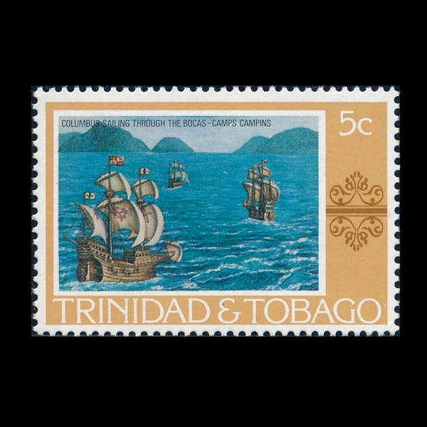 TRINIDAD & TOBAGO(Ʈ���ϴٵ� ��ٰ�)-#262-5c-COLUMBUS SAILING THROUGH THE BOCAS BY A. CAMPS-CAMPINS(�ݷ����� ��ī�� ����, ���̵帮�� ķ����-ķ�ɽ�)-1976.11.1��