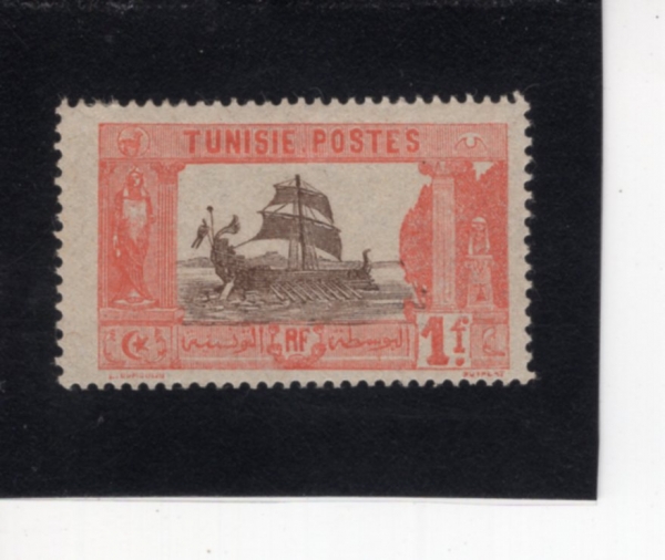 TUNISIA(Ƣ����)-#52-1fr-CARTHAGINIAN GALLEY(������)-1906��