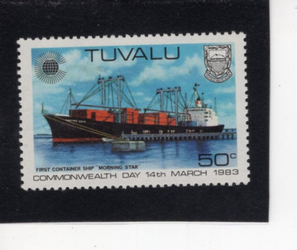 TUVALU(���߷�)-#199-50c-FIRST CONTAINER SHIP(ù ��° �����̳ʼ�)-1983.3.14��