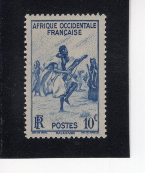 FRENCH WEST AFRICA(�������� ��������ī)-#36-10c-RIFLE DANCE, MAURITANIA(��Ÿ�Ͼ� ������ ����)-1947��