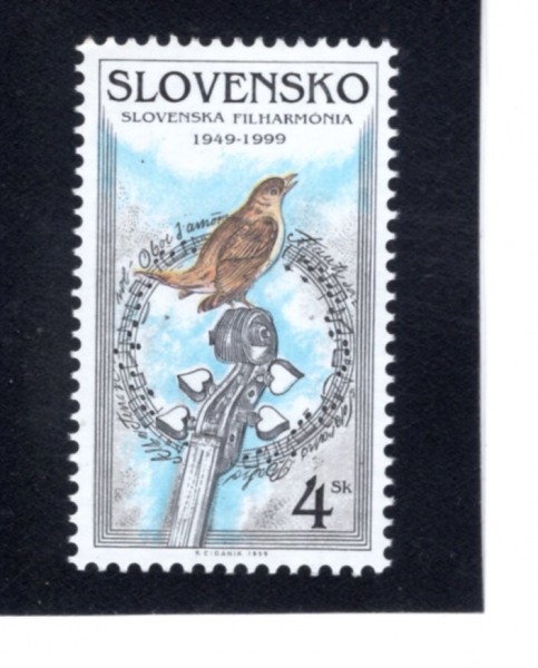 SLOVAKIA(���ι�Ű��)-#331-4k-SLOVAK PHILHARMONIC ORCHESTRA, 50TH ANNIV.(���ι�Ű�� ���ϸ�� 50�ֳ�)-1999.6.15��