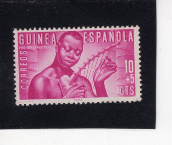 SPANISH GUINEA(�����η� ���)-#B26-10+5c-MUSICIAN(���ְ�)-1953.7.1��