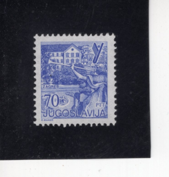 YUGOSLAVIA(����������)-#1719-70d-TRUMPETER MONUMENT, RIVERSIDE BUILDINGS IN ZAGREB(�ڱ׷����� Ʈ������ ����)-1985��