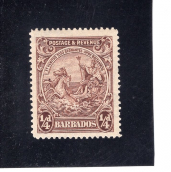 BARBADOS(�ٺ��̵���)-#165-1/4p-SEAL OF COLONY(�ٺ��̵����� ����)-1925��