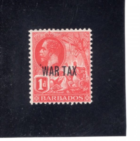 BARBADOS(�ٺ��̵���)-#MR1-1p-KING GEORGE V AND SEAL OF COLONY(���� 5��, �ٺ��̵����� ����)-1917��