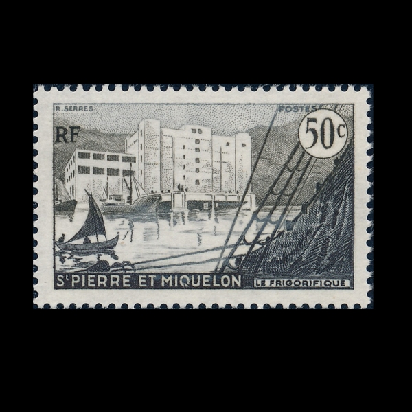 ST. PIERRE & MIQUELON(�� �ǿ��� ��Ŭ��)-#347-50c-FISH FREEZING PLANT(��� �õ� ���)-1956.10.22��