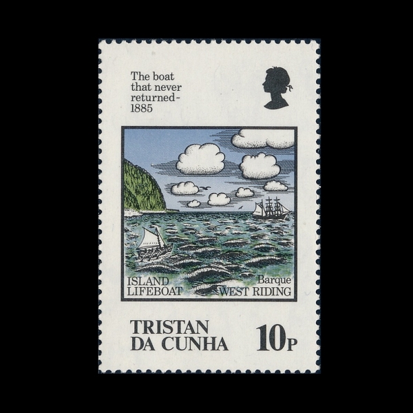 TRISTAN DA CUNHA(Ʈ����ź �� ����)-#381-10p-LIFEBOAT, BARQUE WEST RIDING(Ʈ����ź �� ���� ������Ʈ ����)-1985.11.28��