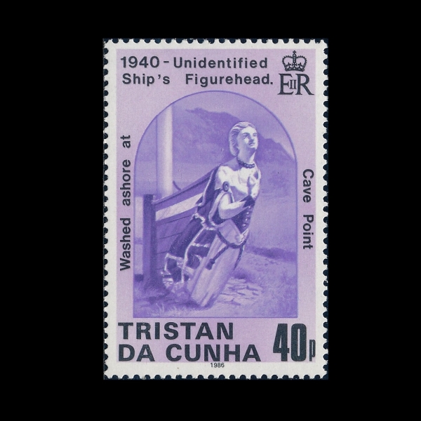 TRISTAN DA CUNHA(Ʈ����ź �� ����)-#395-40p-FIGUREHEAD, 1940(������)-1986.6.2��