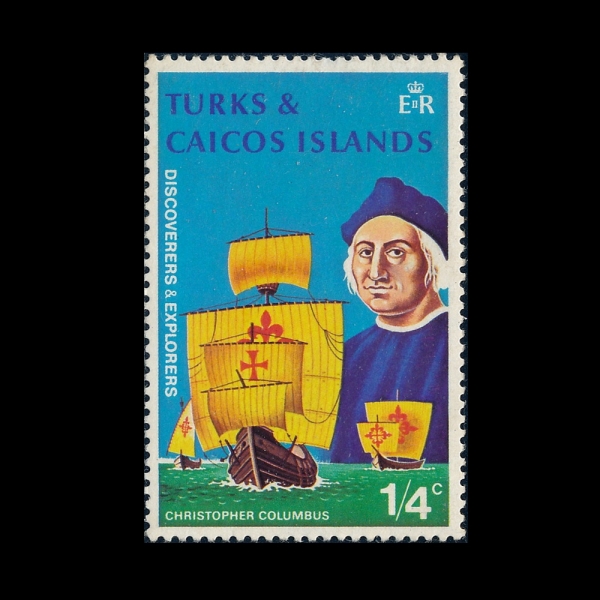 TURKS & CAICOS ISLANDS(��ũ�� ����Ŀ�� ����)-#253-1/4c-CHRISTOPHER COLUMBUS, NINA, PINTA AND SANTA MARIA(ũ�������� �ݷ�����, �ϳ�, ��Ÿ, ��Ÿ ������)-1972.7.4��