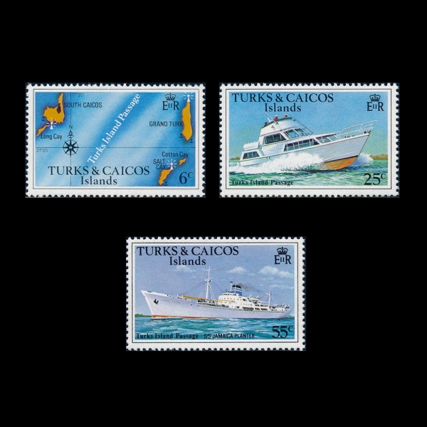 TURKS & CAICOS ISLANDS(��ũ�� ����Ŀ�� ����)-#A64(3��)-TURKS ISLAND PASSAGE, A MAJOR CARIBBEAN SHIPPING ROUTE(��ũ�� ���Ϸ��� ����, �ֿ� ī������ �ػ�)-1976.2.2��