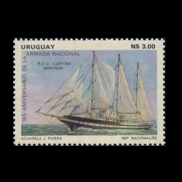URUGUAY(������)-#1130-3p-165TH ANNIV. OF NATL. NAVY(������ �ر� 165�ֳ�)-1982.11.15��