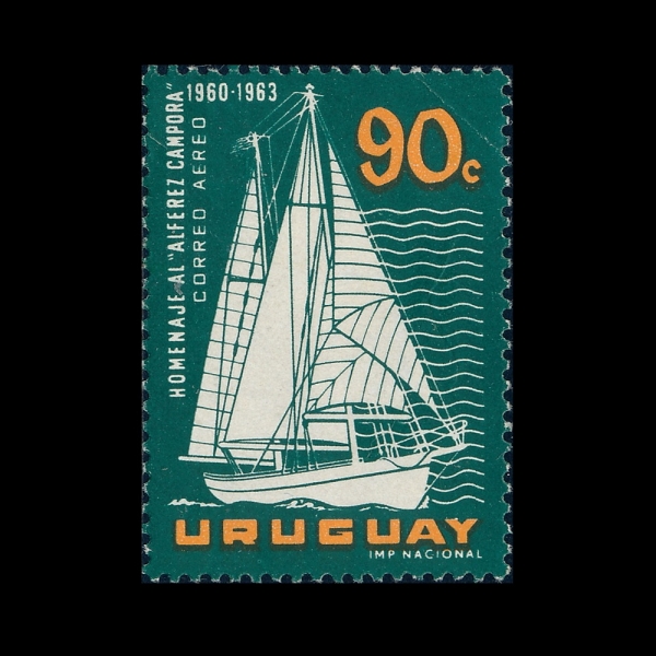 URUGUAY(������)-#C256-90c-\"ALFEREZ CAMPORA\"(���䷹�� į����)-1963.8.16��