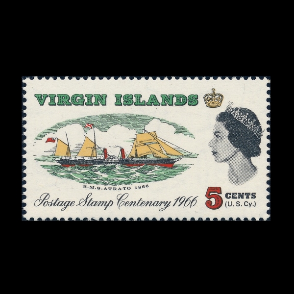 VIRGIN ISLANDS(���� ����)-#169-5c-R. M. S. ATRATO, 1866(RMS ��Ʈ����)-1966.4.25��