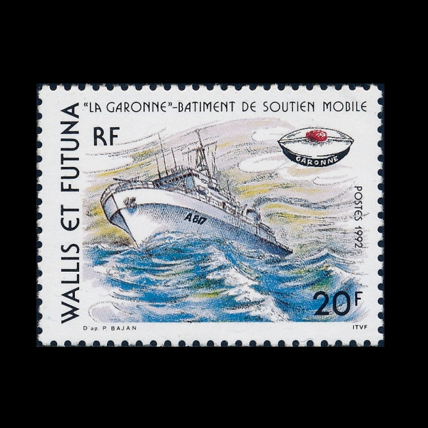 WALLIS & FUTUNA ISLANDS(�и����� Ǫ����)-#437-20fr-SUPPORT SHIP, \"LA GARONNE\"(����)-1992.10.12��