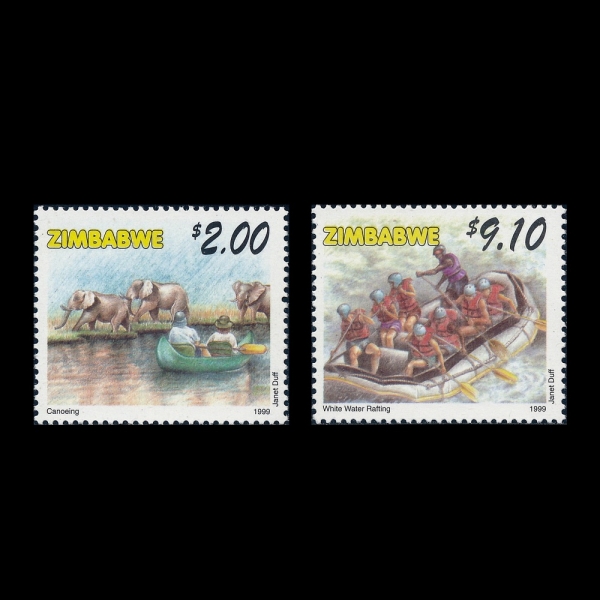ZIMBABWE(���ٺ��)-#A149(2��)-CANOEING AND WHITE WATER RAFTING(ī��, �޷� ������)-1999.8.10��