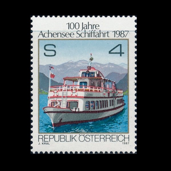 AUSTRIA(����Ʈ����)-#1402-4s-SHIPPING ON ACHENSEE, CENT.(������ �ؿ� 100�ֳ�)-1987.6.26��