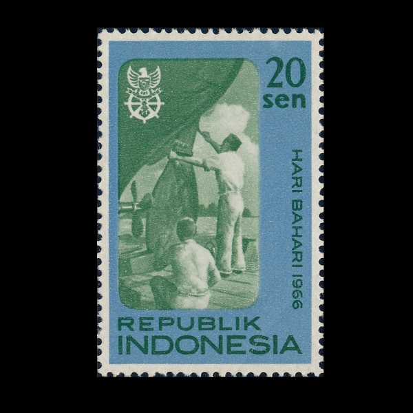 INDONESIA(�ε��׽þ�)-#687-20s-DOCKYARD WORKERS(�ε� �뵿��)-1966��