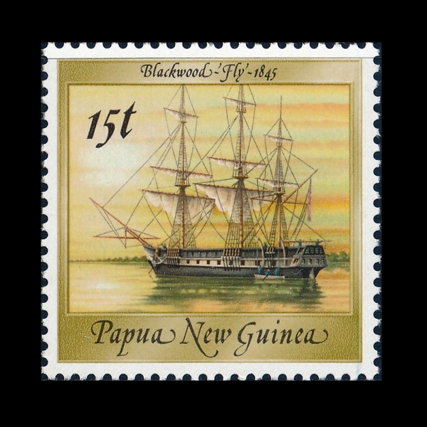 PAPUA NEW GUINEA(��Ǫ�ƴ����)-#666-15t-FLY, 1845(HMS �ö���)-1988.2.17��