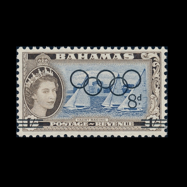 BAHAMAS(���ϸ�)-#202-8p on 1sh-18TH OLYMPIC GAMES, TOKYO AND YACHT RACING(1964�� �ϰ� �ø��� , ��Ʈ ����)-1964.10.1��