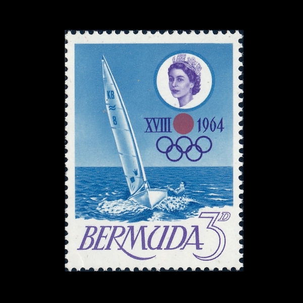 BERMUDA(���´�)-#195-3p-18TH OLYMPIC GAMES, TOKYO AND FINN BOAT(1964�� �ϰ� �ø���, �� ����)-1964.9.28��