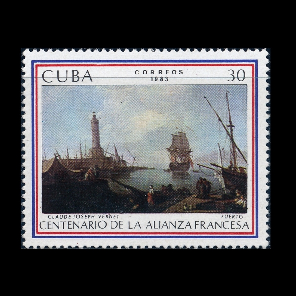 CUBA(����)-#2604-30c-PORT, BY CLAUDE JOSEPH VERNET(Ŭ�ε� ���� �������� ������ �ױ�)-1983.9.8��