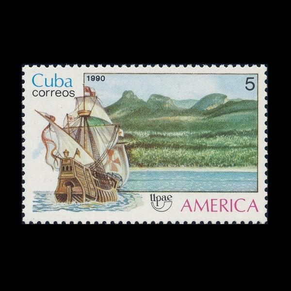 CUBA(����)-#3249-5c-SHIP AND SHORE(����, �ؾȰ�)-1990.10.12��