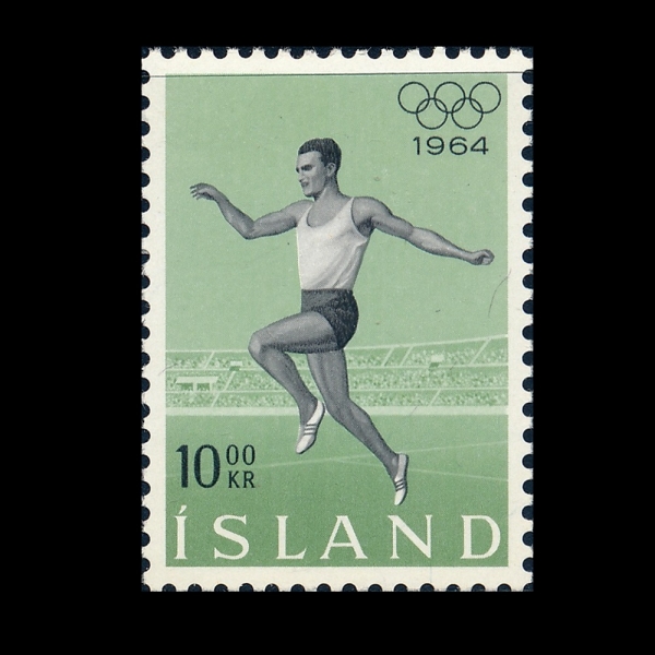 ICELAND(���̽�����)-#369-10k-18TH OLYMPIC GAMES, TOKYO AND JUMPER(1964�� �ϰ� �ø���, ���̶ٱ�)-1964.10.20��