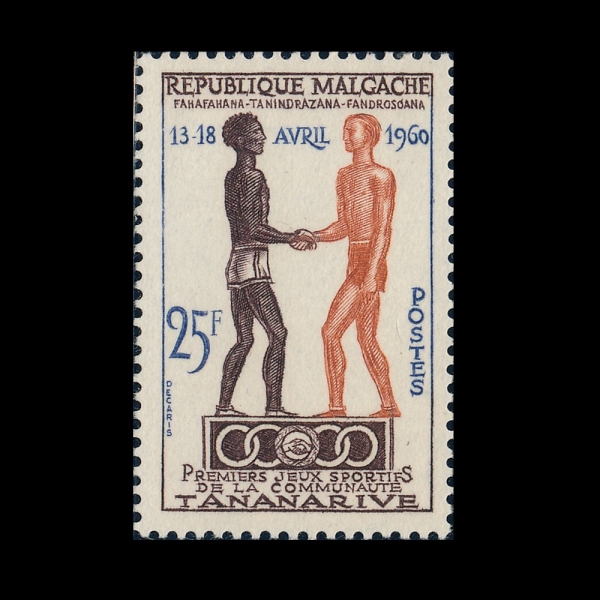 MALAGASY REPUBLIC(���ٰ���ī��)-#319-25fr-FIRST GAMES OF THE FRENCH COMMUNITY, TANANARIVE AND ATHLETES OF TWO RACES(���� ���, �Ǽ��ϴ� ������)-1960��