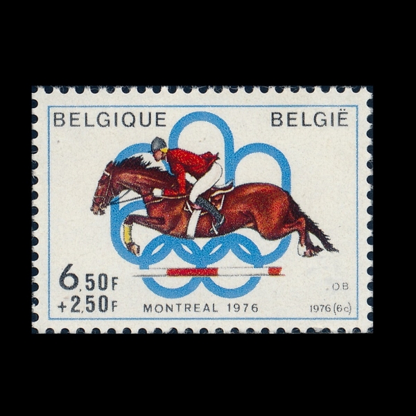 BELGIUM(���⿡)-#B940-6.50+2.50fr-21ST OLYMPIC GAMES, MONTREAL AND EQUESTRAIN(1976�� �ϰ� �ø���, �¸�)-1976.4.10��