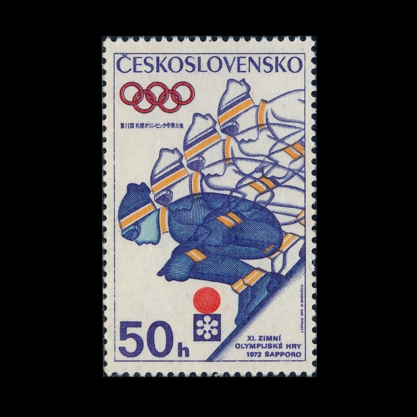 CZECHOSLOVAKIA(ü�ڽ��ι�Ű��)-#1797-50h-11TH WINTER OLYMPIC GAMES, SAPPORO AND SKI JUMP(1972�� ���� �ø���, ��Ű ����)-1972.1.13��