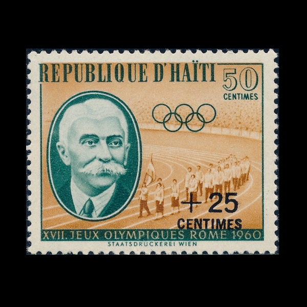 HAITI(����Ƽ)-#B18-50+25c-17TH OLYMPIC GAMES, ROME AND PIERRE DE COUBERTIN(1960�� �ϰ� �ø���, �ǿ��� �� ��������)-1960.9.9��