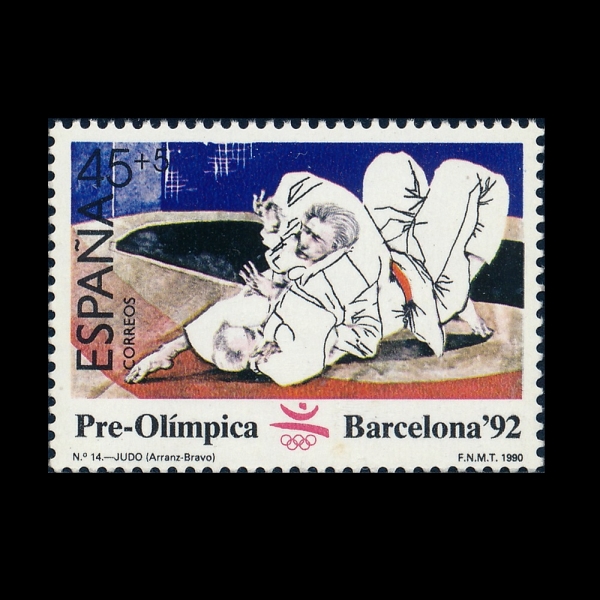 SPAIN(������)-#B165-45+5p-25TH SUMMER OLYMPIC GAMES, BARCELONA AND JUDO(1992�� �ϰ� �ø���, ����)-1990.3.7��
