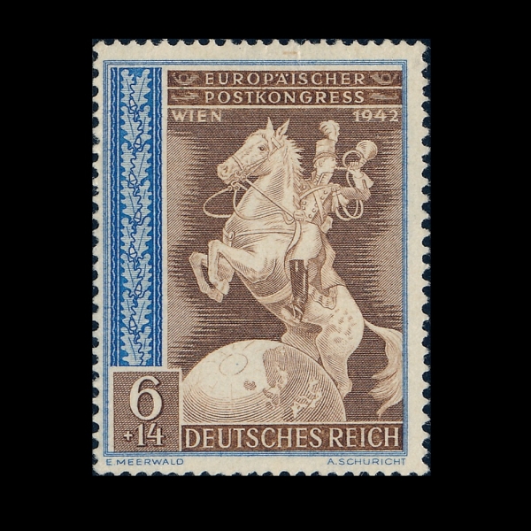 GERMANY(����)-#B210-6+14pf-POSTILION AND GLOBE(����ƿ����, ����)-1942.10.12��
