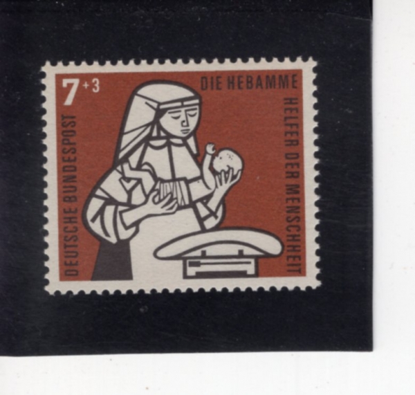 GERMANY(����)-#B350-7+3pf-THE MIDWIFE(�����)-1956.10.1��