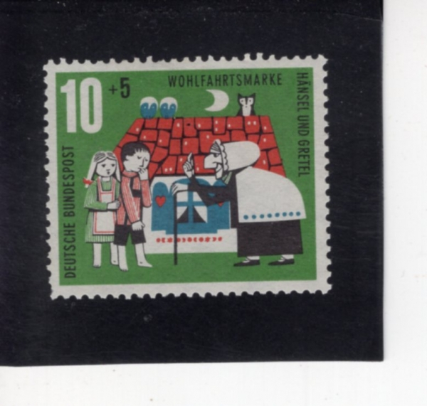GERMANY(����)-#B376-10+5pf-HANSEL AND GRETEL(������ �׷���)-1961.10.2��