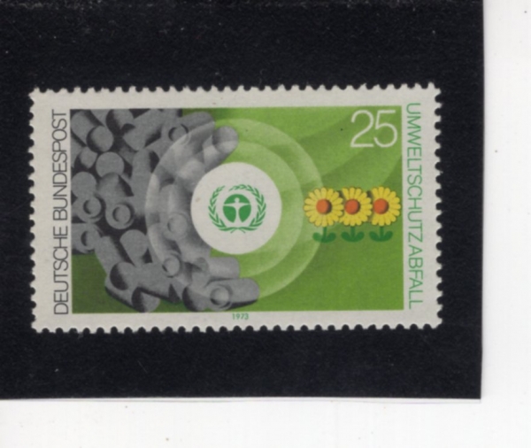 GERMANY(����)-#1119-25pf-ENVIRONMENT EMBLEM AND \"WASTE\"(ȯ�� ������, ��⹰ ����)-1973.6.5��