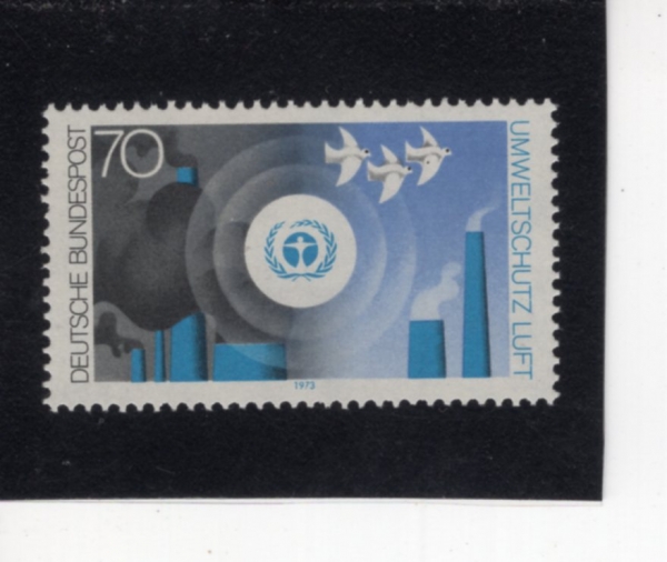 GERMANY(����)-#1122-70pf-ENVIRONMENT EMBLEM AND \"AIR\"(ȯ�� ������, ����� ����)-1973.6.5��