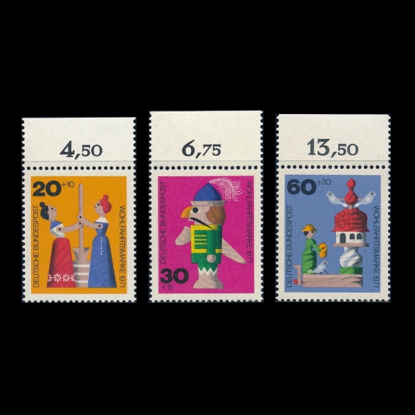 GERMANY(����)-#B476~8(3��)-WOODEN TOYS(���� �峭��)-1971.10.5��