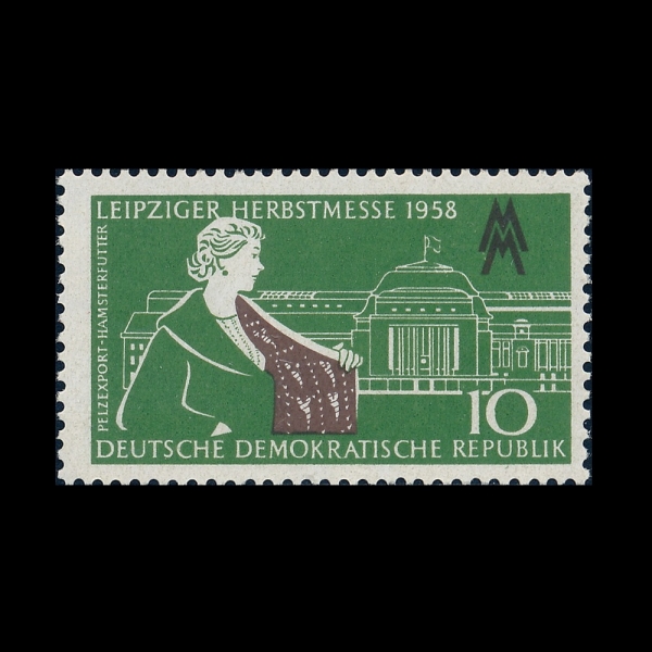 GERMAN DEMOCRATIC REPUBLIC(����)-#406-10pf-WOMAN AND LEIPZIG RAILROAD STATION(����, ������ġ�� ö����)-1958.8.29��