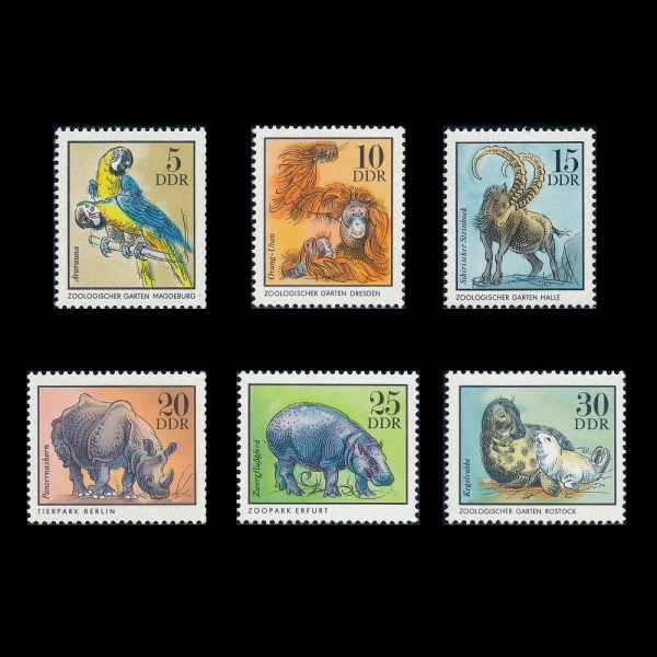 GERMAN DEMOCRATIC REPUBLIC(����)-#A498(6��)-GERMAN ZOOLOGICAL GARDENS(������ ������)-1975.3.25��