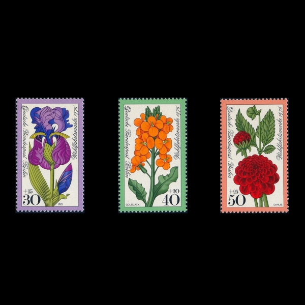 GERMAN OCCUPATION STAMPS(������)-#9NB128~30(3��)-FLOWERS(�Ĺ�)-1976.10.14��