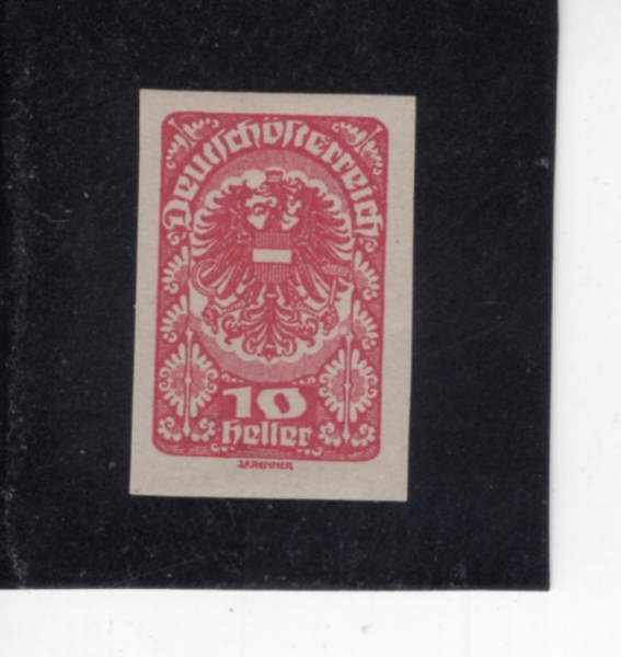 AUSTRIA(����Ʈ����)-IMPERF-#204a-10h-COAT OF ARMS(����Ʈ���� ��ȭ�� ����)-1919��