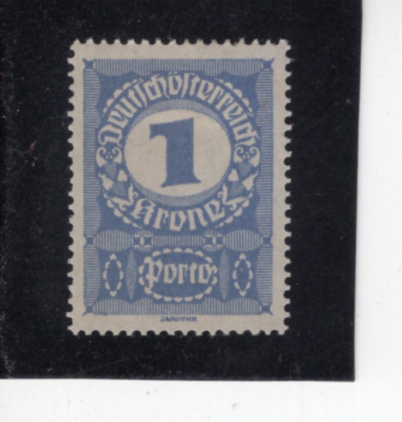 AUSTRIA(����Ʈ����)-#J84-1k-NUMBER AND POSTAGE DUE STAMPS(����, ���� ��� �̳�)-1920��